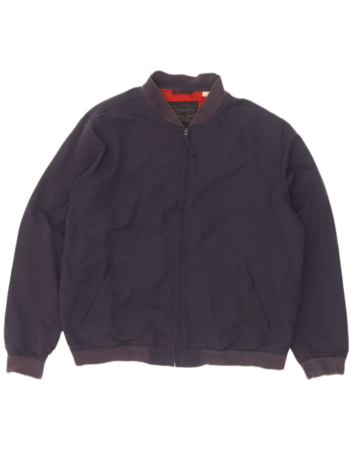 Levi's Herren Bomberjacke UK 42 XL Marineblau Polyamid