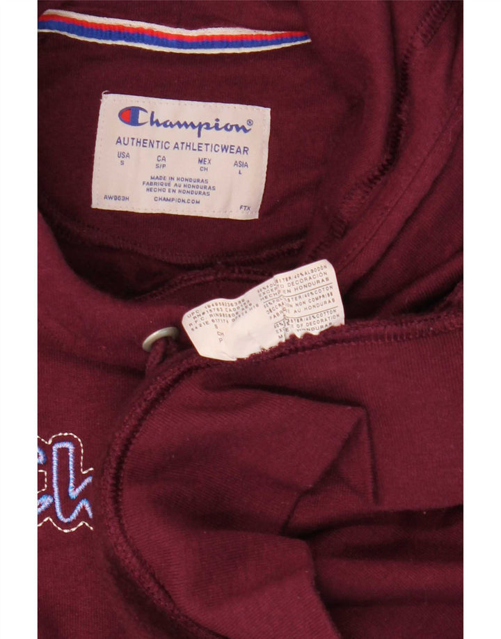 Champion Herren-Kapuzenpullover mit Grafik, Größe S, Burgunderrot, Polyester