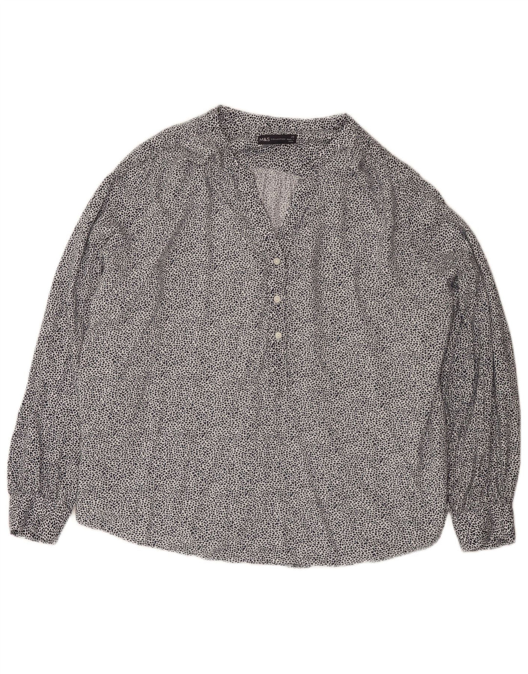 Marks & Spencer Damen Pullover-Hemdbluse UK 20 2XL Weißer Animal-Print