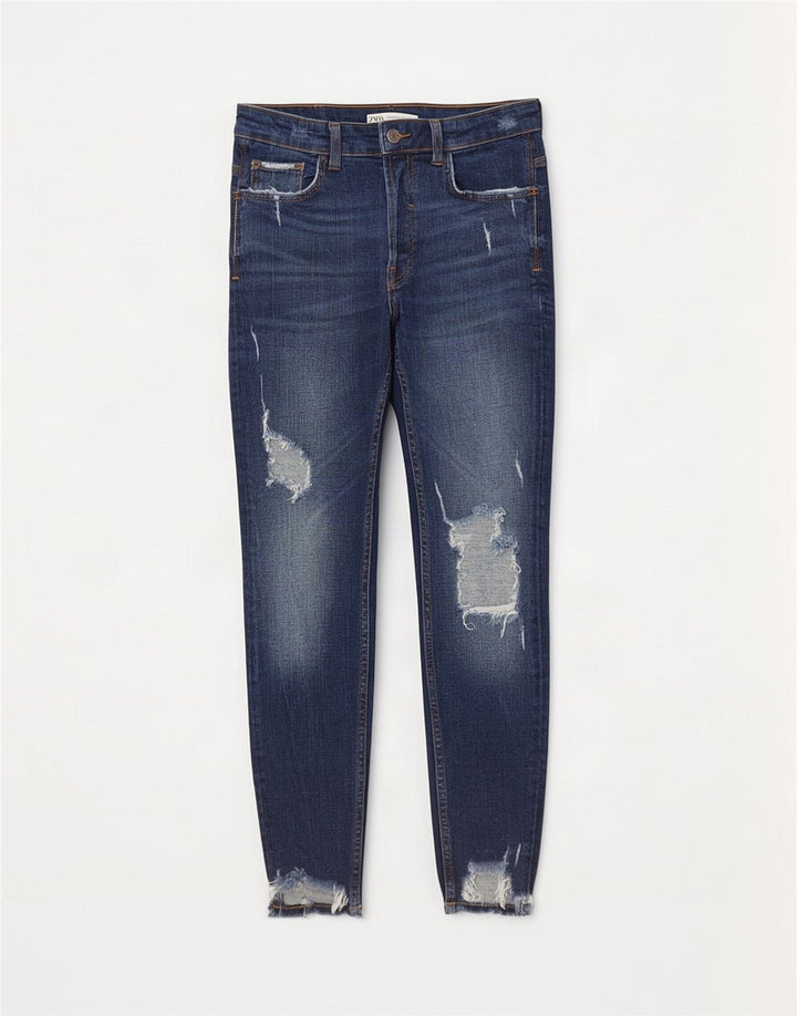 Zara Herren Distressed Skinny Jeans EU 40 Mittel W31 L28 Blau