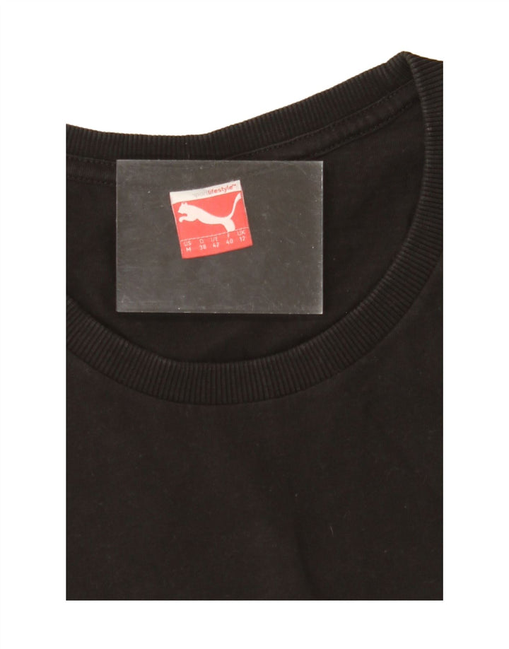 PUMA Womens T-Shirt Top UK 12 Medium Black Vintage Puma and Second-Hand Puma from Messina Hembry 