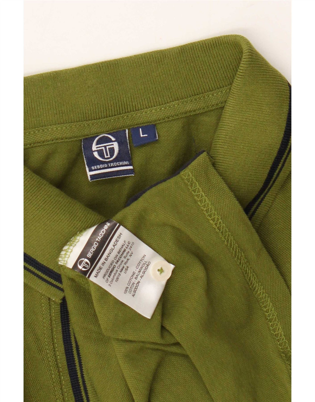 Sergio Tacchini Herren-Poloshirt, große Khaki-Baumwolle