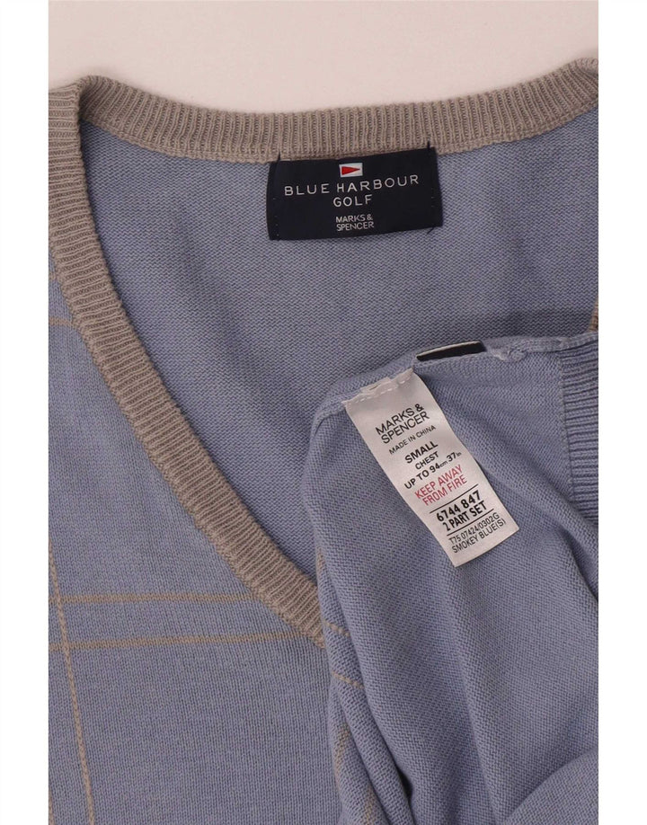 Marks & Spencer Herren-Golfweste, Tanktop, Größe S, Blau, Baumwolle