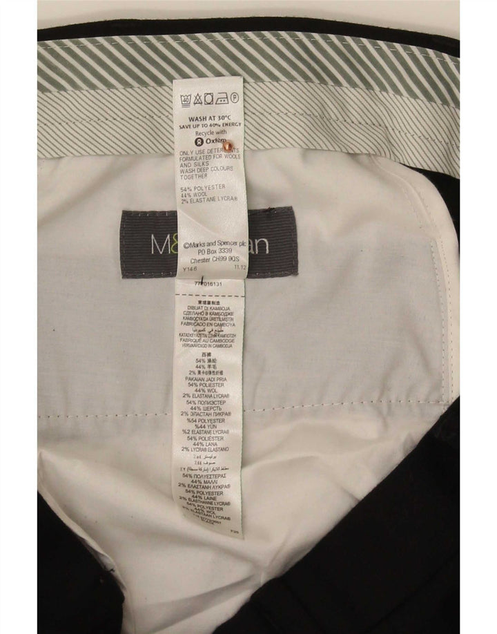 Gerade Herren-Anzughose von Marks & Spencer, W34, L33, Schwarz, Polyester