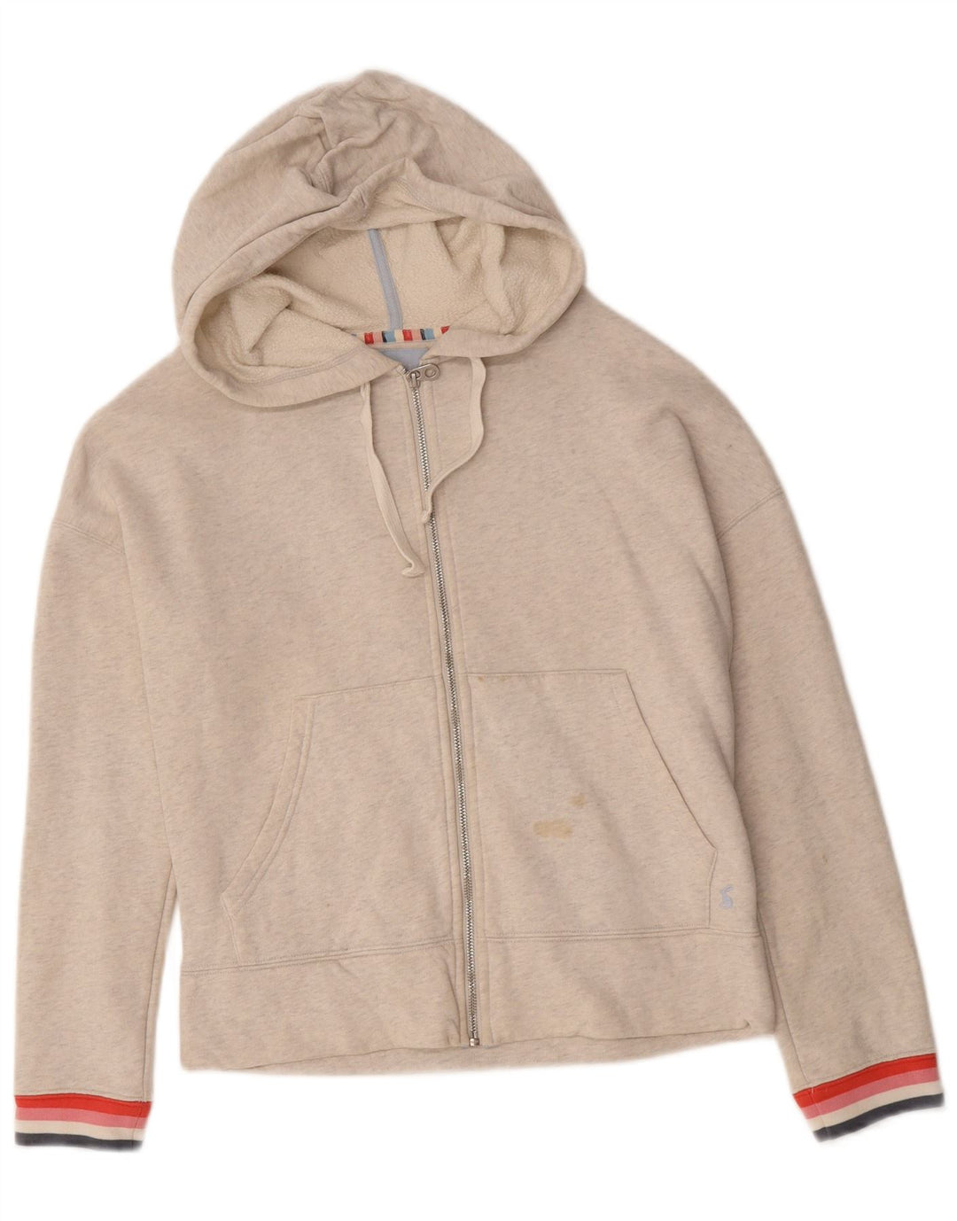 Joules Damen-Pullover mit Kapuze, übergroß, mit Reißverschluss, Gr. 10, Größe S, Beige, Polyester