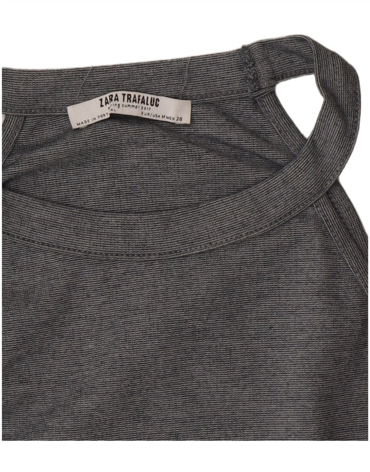 Zara Damen Trafaluc Neckholder-Kleid UK 12 Mittelgrau