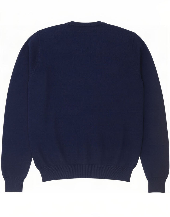 Marks & Spencer Herren-Pullover mit normaler Passform und V-Ausschnitt in mittlerem Marineblau