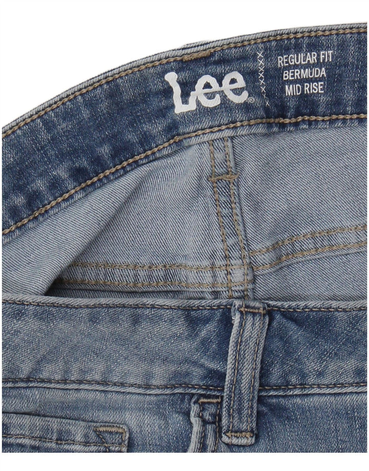 LEE Damen-Bermuda-Jeansshorts mit normaler Passform und mittelhohem Bund, W34, Größe L, Blau