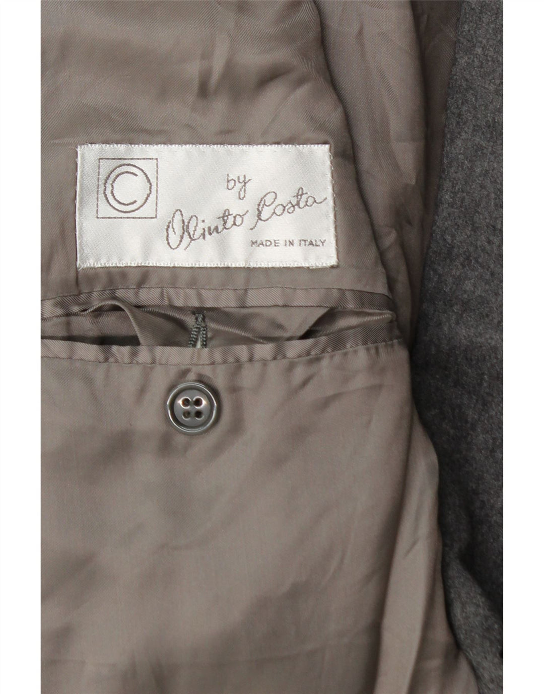 Vintage Herren Zweireiher Blazer Jacke IT 52 XL Graue Wolle