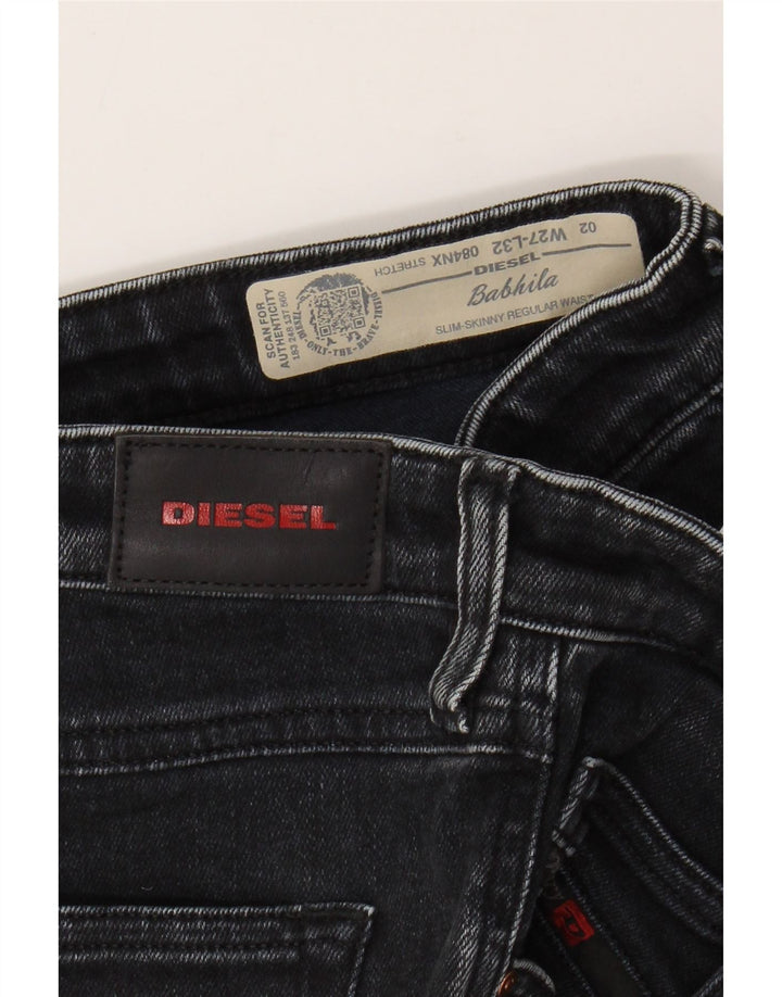 Diesel Damen Babhila Regular Fit Slim Skinny Jeans W27 L27 Schwarze Baumwolle