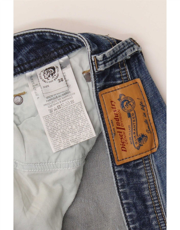 Diesel Herren Straight Jeans W38 L34 Blaue Baumwolle