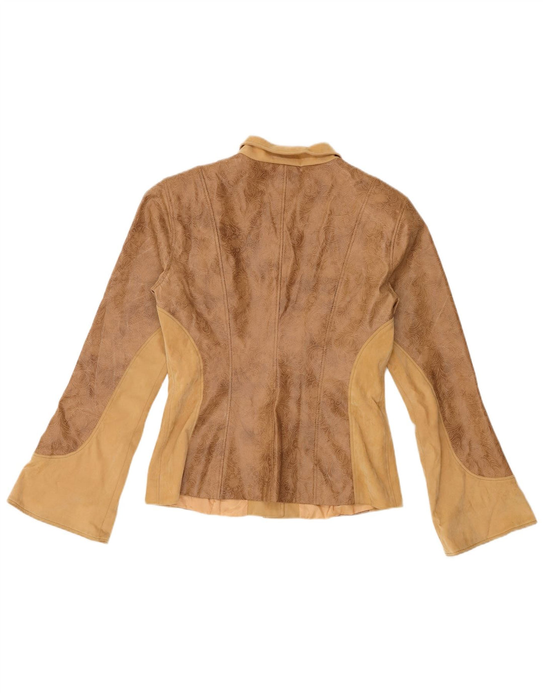 Leopard Damen Lederjacke IT 46 Großes Braunes Blumenmuster