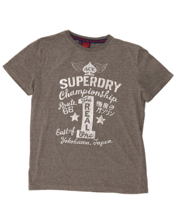 Superdry Herren-T-Shirt mit Grafik, Größe L, Grau, Baumwolle