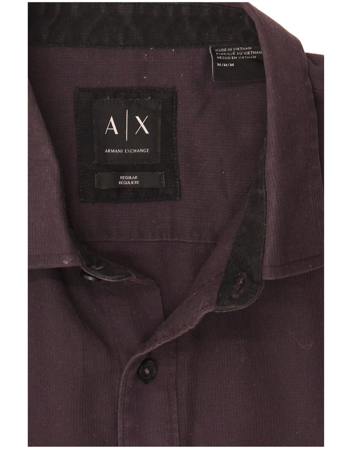 Armani Exchange Herren-Hemd mit normaler Passform, mittelschwarze Baumwolle