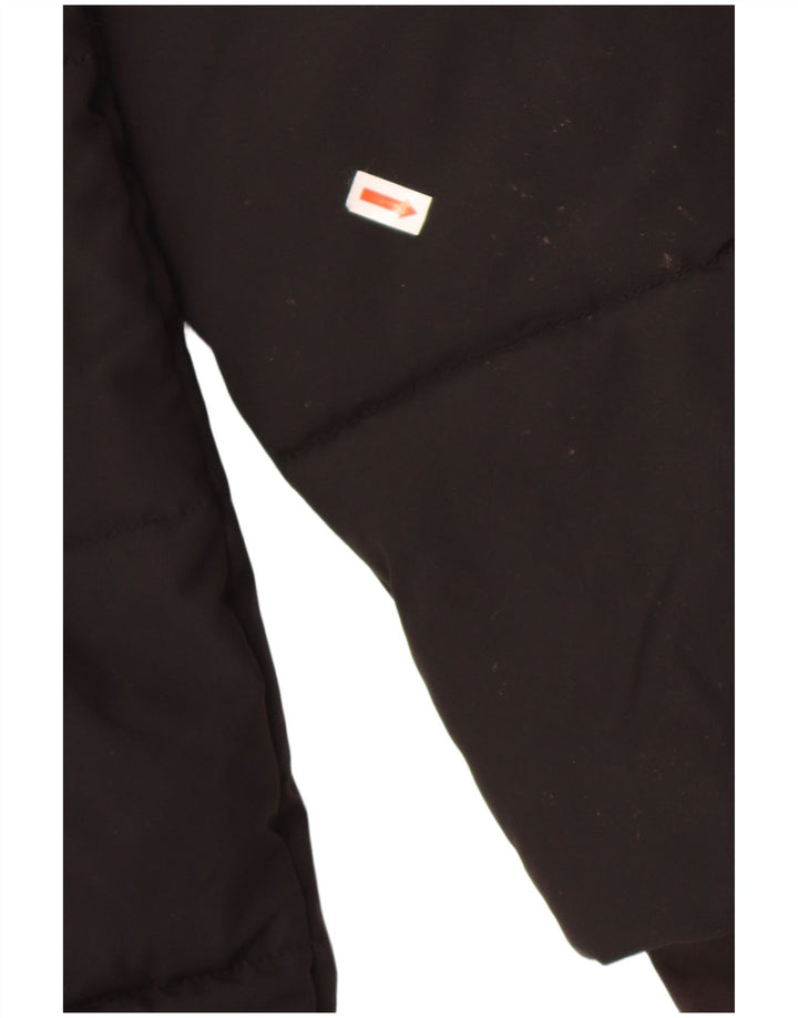 Superdry Womens Hooded Graphic Parka Jacke UK 14 Medium Schwarz Winter