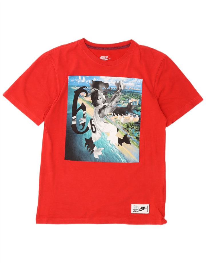 Nike Herren-T-Shirt mit normaler Passform, Grafik, Größe S, Rot, Baumwolle