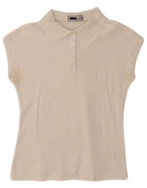 Fila Damen Ärmelloses Poloshirt IT 42 Medium Weiß