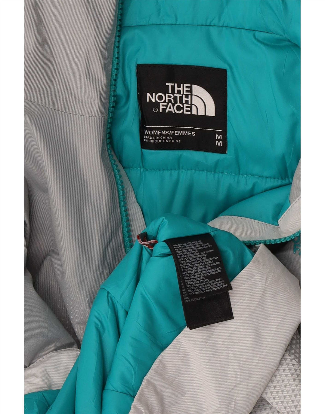 The North Face Damen-Regenjacke mit Kapuze, UK 14, Mittelgrau, Farbblock