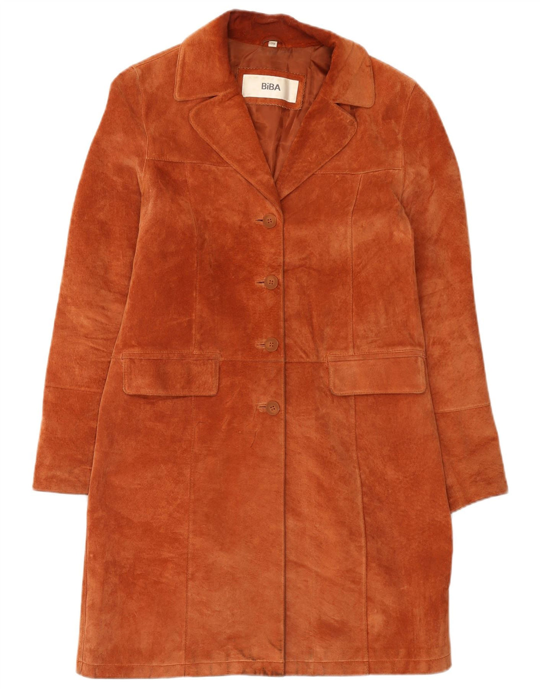 Biba Damen Wildledermantel EU 38 Mittelbraunes Leder