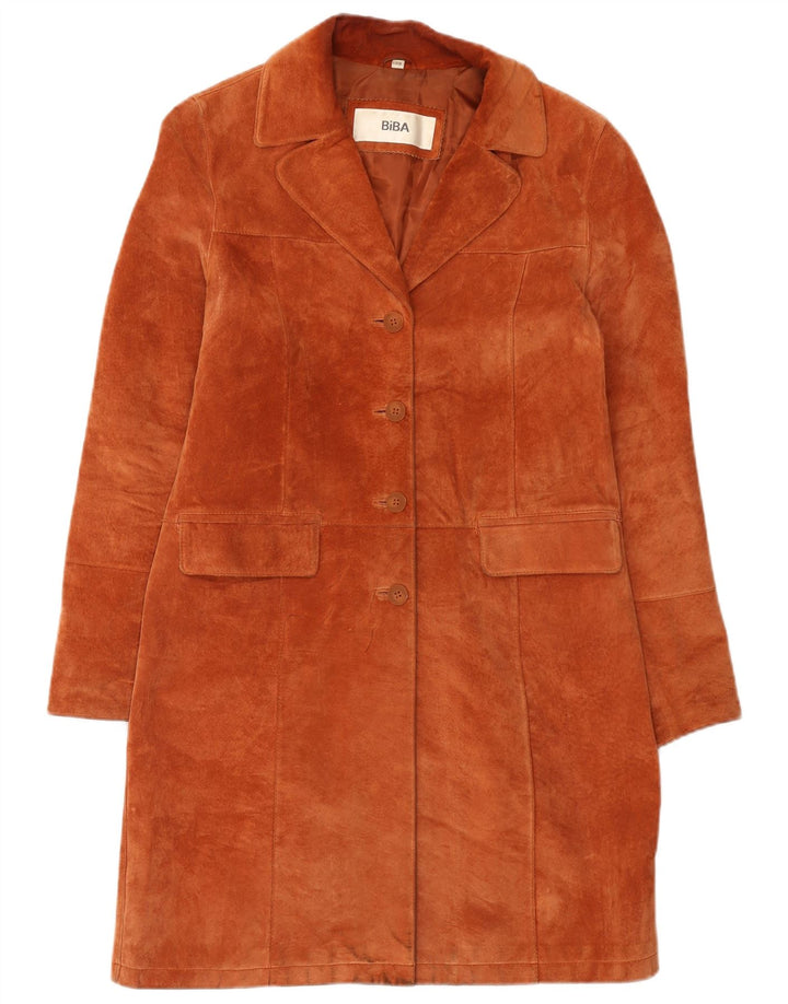 Biba Damen Wildledermantel EU 38 Mittelbraunes Leder