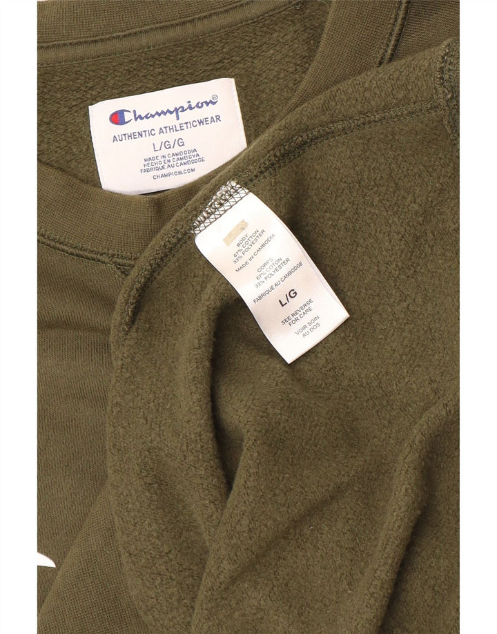 Champion Herren-Sweatshirt mit Grafik, groß, Khaki, Baumwolle