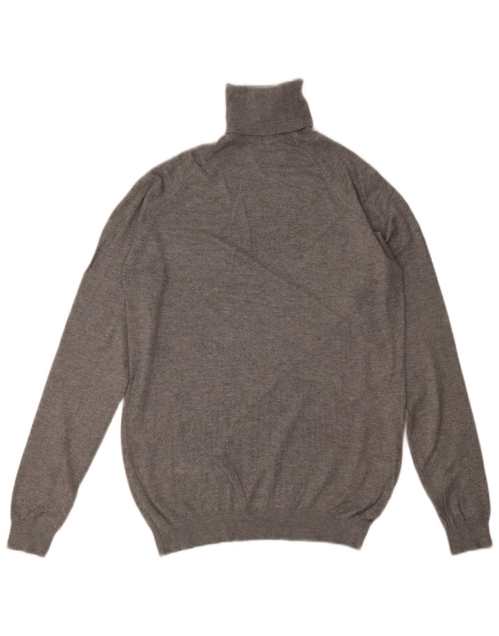 Zara Damen-Pullover mit Rollkragen, Gr. 10, Größe S, graue Viskose