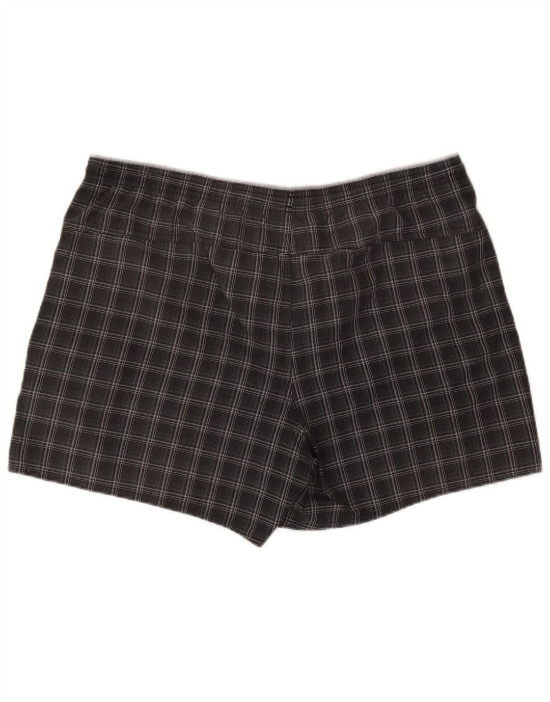 Adidas Herren-Sportshorts, großes grau kariertes Polyester
