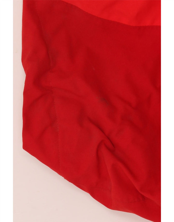Adidas Herren-Regenjacke mit Kapuze, UK 42/44, großes rotes Colourblock-Polyester