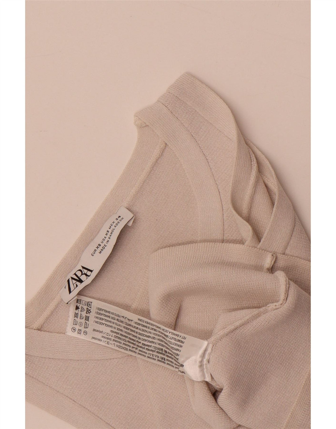 Zara Damen Crop Vest Top UK 4 XS Weiße Viskose