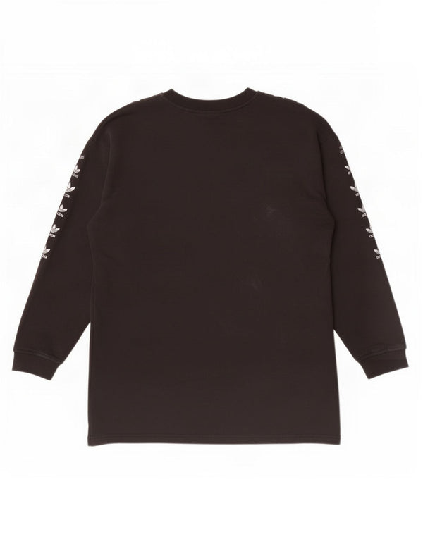 Adidas Womens Graphic Oversized Sweatshirt Pullover UK 8 Small Schwarze Baumwolle