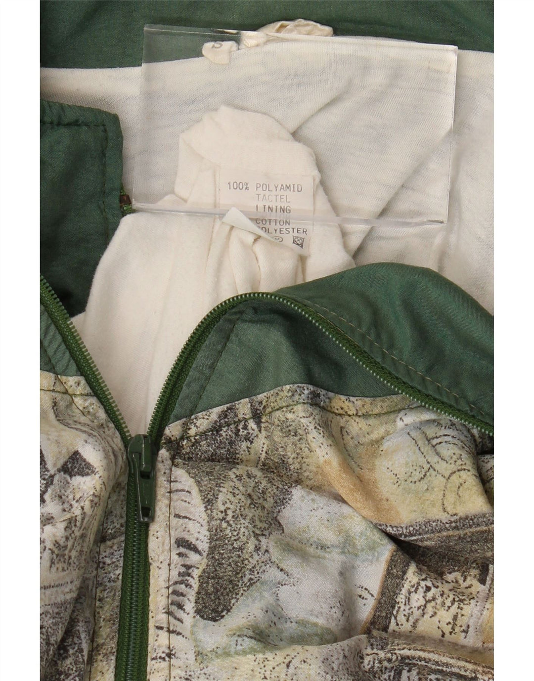 VINTAGE Herren-Trainingsanzug mit lockerer Passform, grafisches Oberteil, Jacke, klein, Khaki, Polyamid