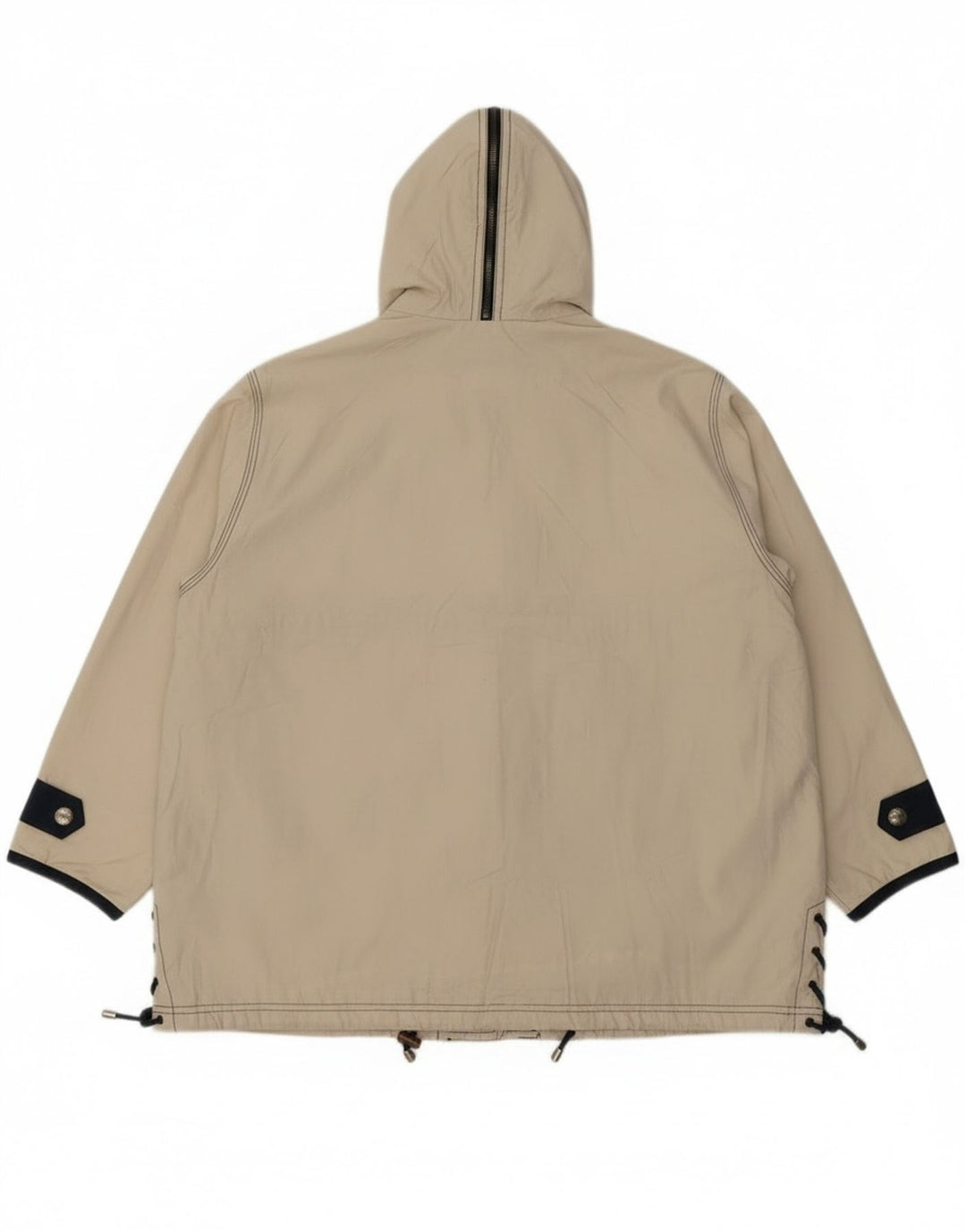 Vintage Damen-Regenjacke mit Kapuze, übergroß, UK 8, Größe S, aus weißem Polyester