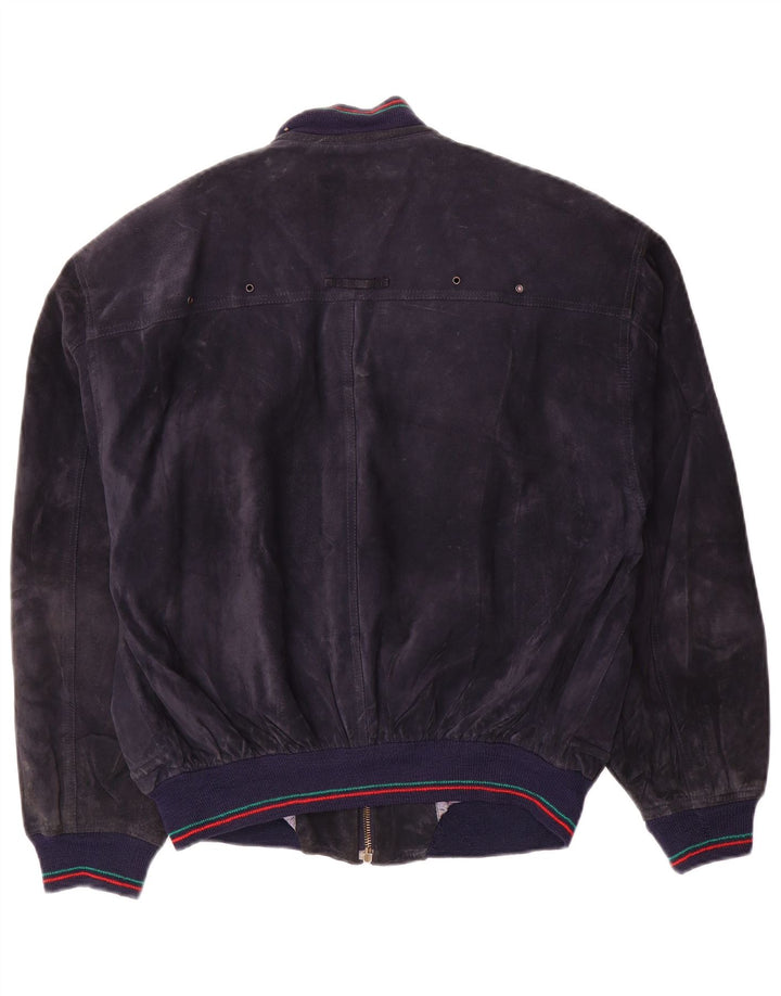 Cinquanta Herren Wildleder Bomberjacke IT 48 Mittelblaues Leder