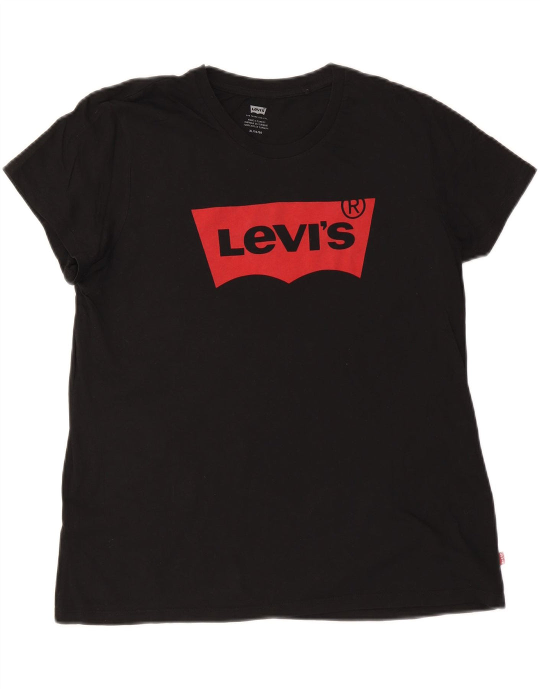 LEVI'S Damen Grafik-T-Shirt-Oberteil UK 18 XL Schwarz