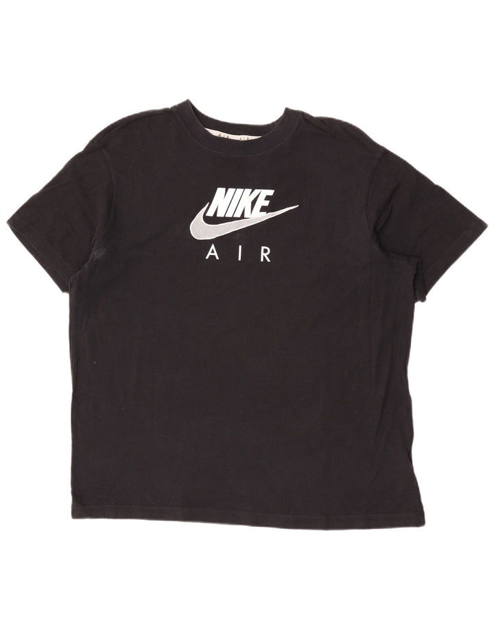 Nike Herren-T-Shirt mit Grafik, mittelgroß, schwarze Baumwolle
