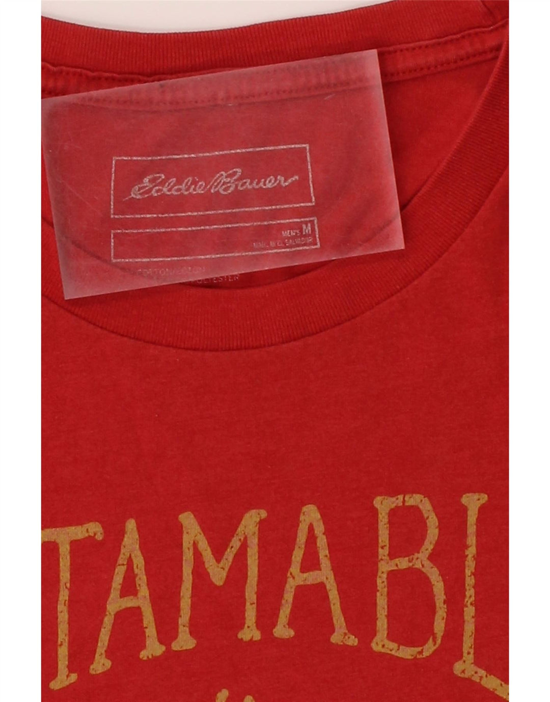 EDDIE BAUER Mens Graphic T-Shirt Top Medium Red Cotton Vintage Eddie Bauer and Second-Hand Eddie Bauer from Messina Hembry 
