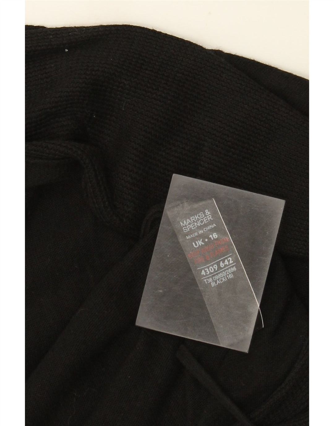 Marks & Spencer Damen Longline Open Cardigan Pullover UK 16 Large Schwarz