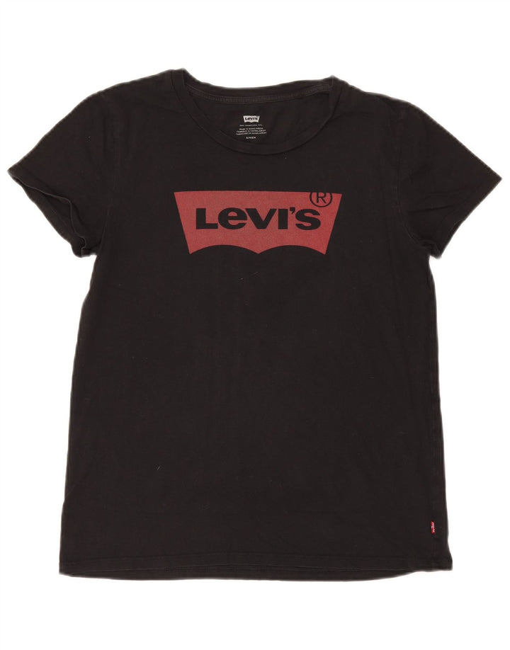Levi's Damen-T-Shirt mit Grafik, UK 10, Größe S, Schwarz