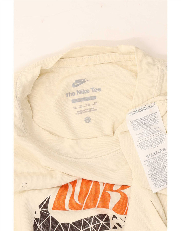 Nike Herren Grafik T-Shirt Top XS Beige Baumwolle