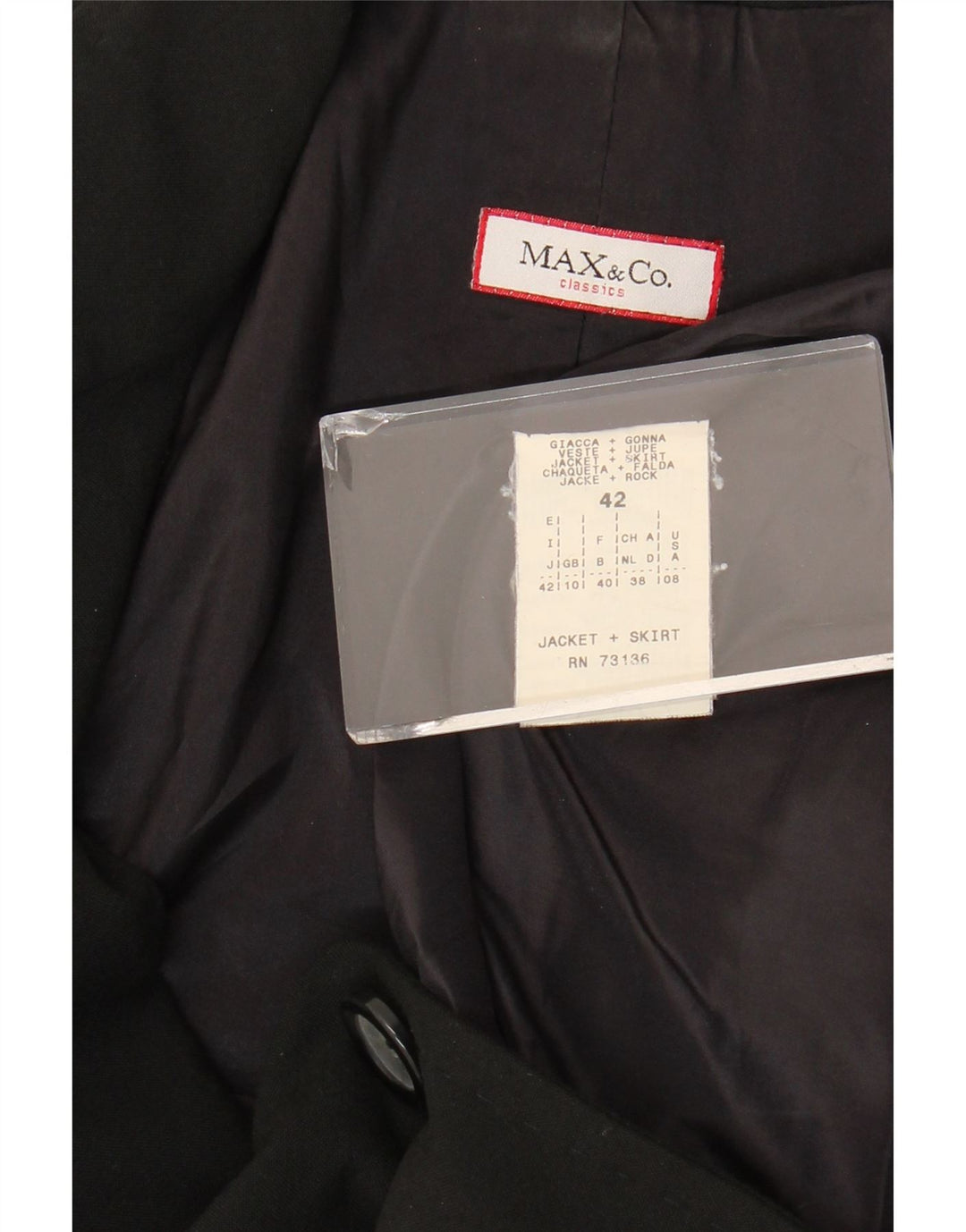 Max & Co. Damen-Blazerjacke mit 2 Knöpfen, Gr. 10, Größe S, Schwarz, Polyester