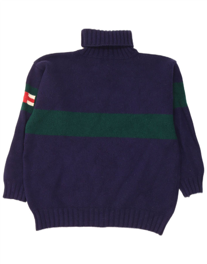 Hackett Rollkragenpullover für Damen, UK 18, XL, Marineblau, Colourblock-Wolle