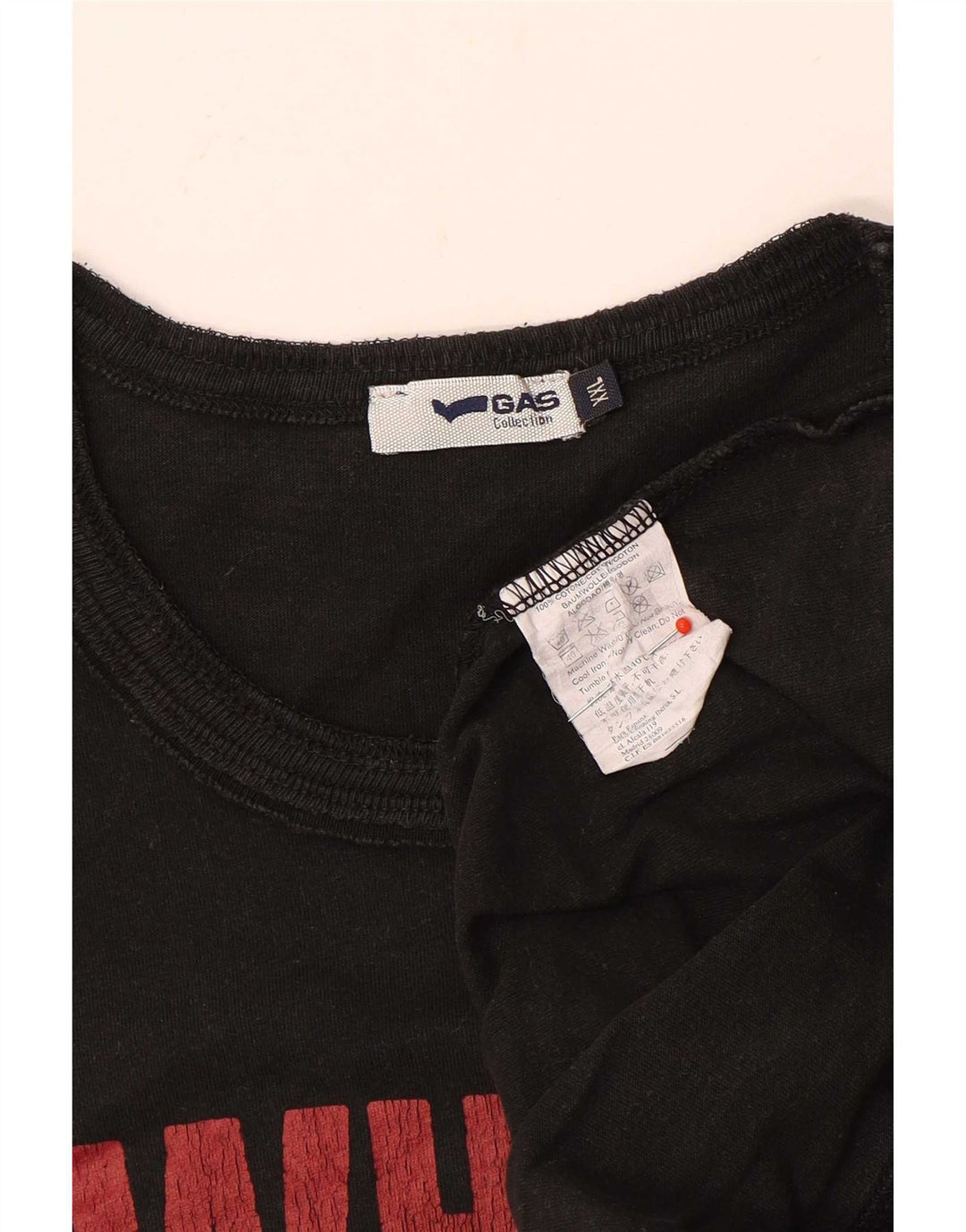 Gas Herren Graphic Top Langarm 2XL Schwarz Baumwolle