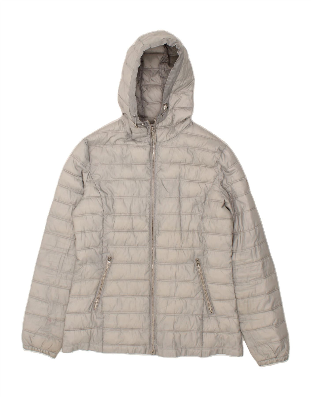 LOTTO Womens Hooded Padded Jacket UK 10 Small Grey Polyester Vintage Lotto and Second-Hand Lotto from Messina Hembry 