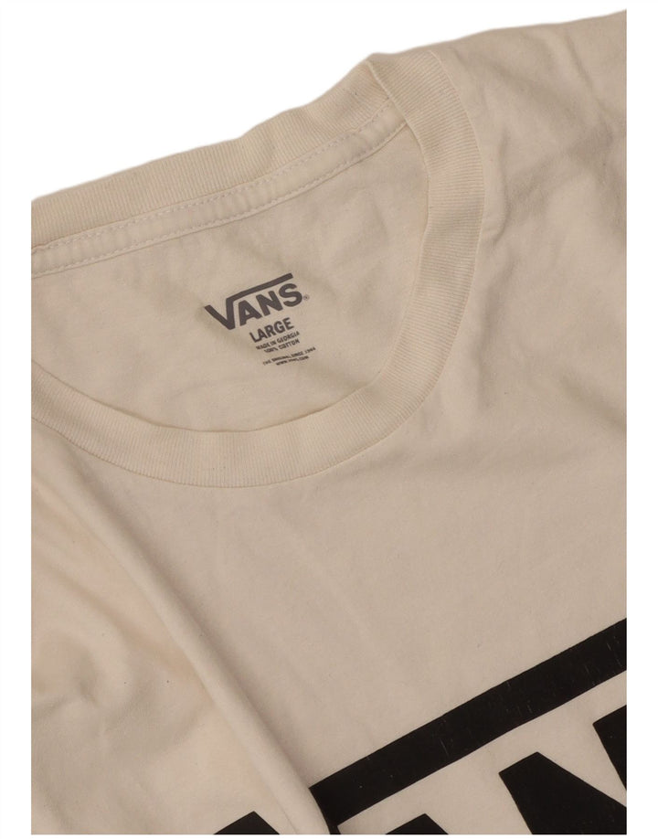 Vans Herren-T-Shirt mit Grafik, Größe L, aus weißer Baumwolle