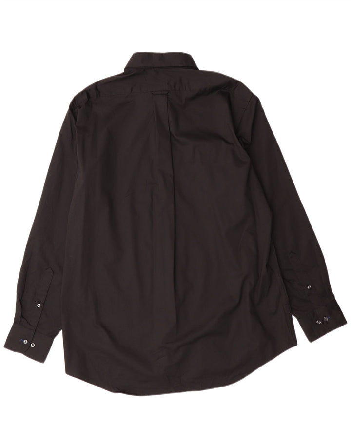 Izod Herren-Stretch-Hemd mit normaler Passform, Größe 16 16 1/2 Large, schwarze Baumwolle