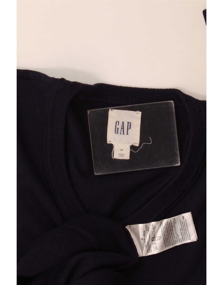 Gap Herren-Pullover mit V-Ausschnitt aus Merinowolle in Mittelblau