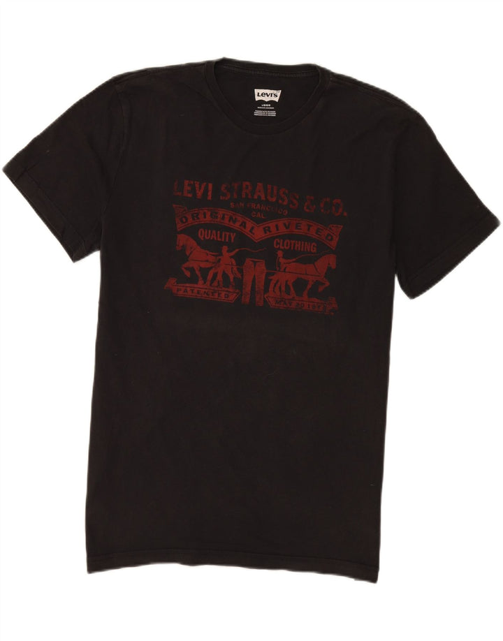 Levi's Herren-T-Shirt mit Grafik, Größe L, aus schwarzer Baumwolle
