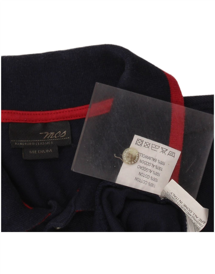 MARLBORO CLASSICS Herren-Poloshirt, mittelmarineblaue Baumwolle