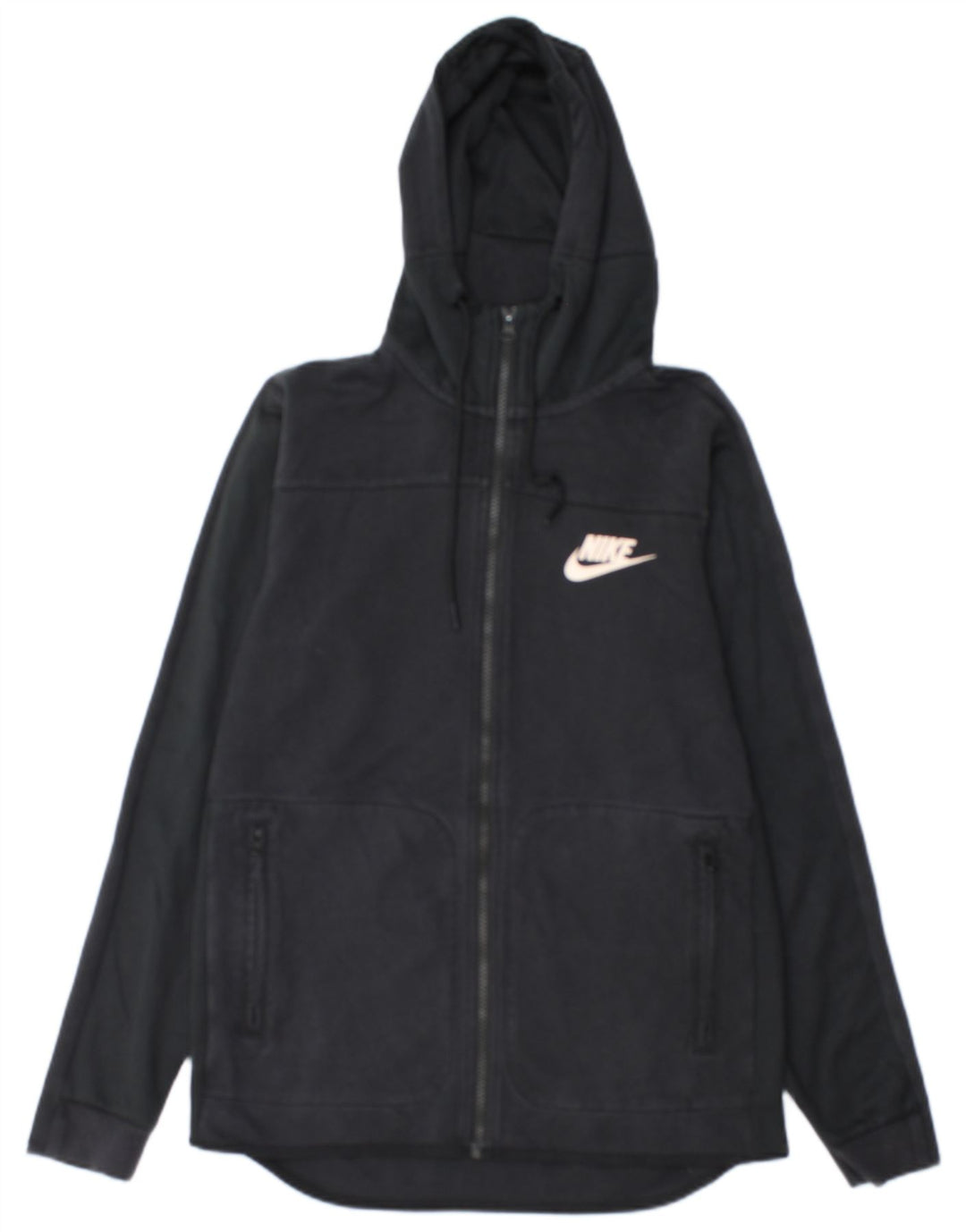 Nike Herren-Kapuzenpullover mit Reißverschluss, Größe S, schwarze Baumwolle