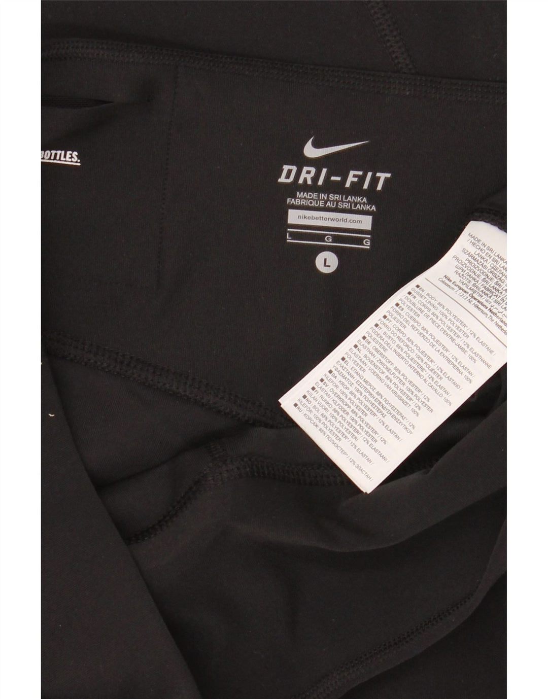 NIKE Damen Dri Fit Trainingshose UK 14 Large Schwarz Polyester